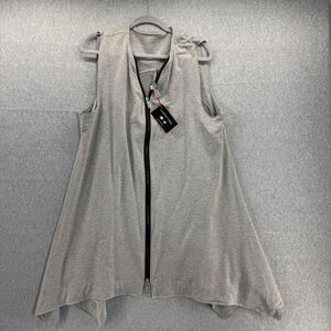 Breakfast In Tokyo Size 4 XL Large Sleeveless Gray Vest‎ Dress Zip-Up Asymmetric